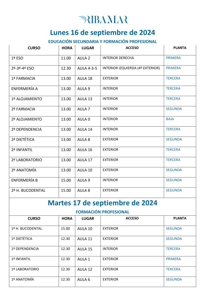 Inicio del curso 2024/25