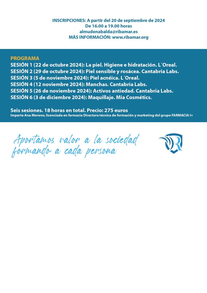 curso especialización dermofarmacia Ribamar FP Sevilla informacion